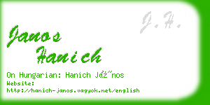 janos hanich business card